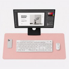 퍼스툴 데스크 매트 가죽 마우스 데스크매트 책상 패드 테이블 논슬립 와이드 대형 장패드 80 x 40cm, 핑크 80x40cm