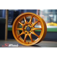 FK鋁圈 15吋 4/100 EP10843 橙色鋁合金輪圈，提升操控性與行車安全, 1個