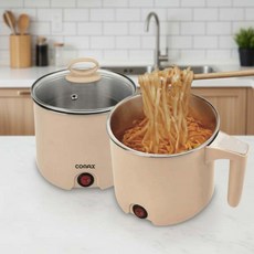 코멕스099/1L/모카색상 미니라면포트 무선 전기 멀티포트 전기포트 멀티 쿠커 냄비, 코멕스099/1L/모카색상 미니라면포트 무선 전기 멀티