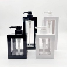 샴푸 블랙 화이트 타일 욕실 투명 펌프 린스공병 모던스타일 주방