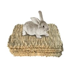 천연 잔디 직조 토끼 잔디 매트 작은 동물 우리에 적합 편안한 침구 토끼 건초 침대에 적합, 01 1pc, 01 기타