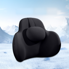 무니유유 여름 3D 에어 쿨링 젤 아이스 시트커버 통풍 자동차 쿠션 방석세트, 1개, 블랙 허리쿠션