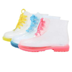갯벌체험 유아동 부츠 장마 투명 장화 무지개