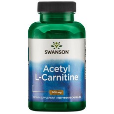 Swanson 斯旺森 乙醯 L-肉鹼 500mg 素食膠囊, 100入, 1個, 100錠