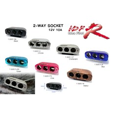 IDFR-ODE 汽車用 2孔 12V 10A 電源插座 點菸器擴充座, 1個, 黑色1入