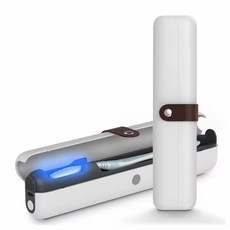 휴대용 칫솔 살균기 UV LED 소형 충전식 여행 출장 선물, 화이트, Qiuci