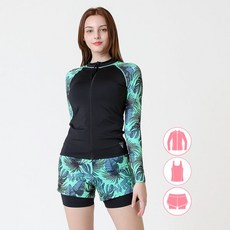 베이직엘르 여성인 트로피컬 집업 래쉬가드 세트 BEL-S213T 2967320