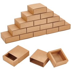 20개 미니서랍식 크라프트지 사탕 상자 선물상자 8.3cmX8.3cm, 정사각형