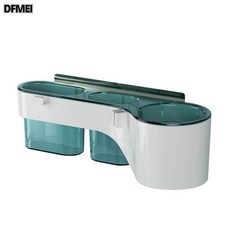 DFMEI 免打孔電吹風機架子吸盤壁掛式浴室置物架衛生間廁所吹風筒收納架, 1個, 三格孔雀蘭:參考詳情