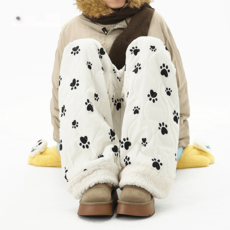 스키바지 스키장 바지 남녀공용 커플 도톰 기모 귀여운 고양이 캐주얼 바지