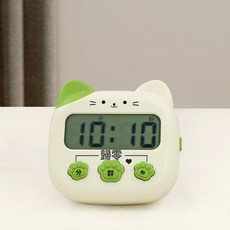 DFMEI 電子計時器小學生卡通兒童學習專用桌面數字計時器迷你廚房提醒器, 綠色:如圖