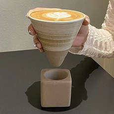 라떼잔 빈티지커피컵 커피잔 세트 찻잔 화이트 180ml 카페 예쁜, 깔때기커피잔