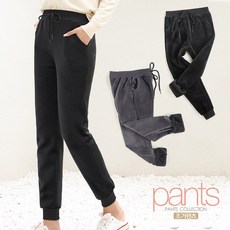 여성조거팬츠 기모 벨벳 따뜻한 겨울 트레이닝바지 융털츄리닝 밴딩끈 데일리룩