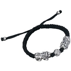 手工編織 純銀/足銀 貔貅招財納福避邪手鍊