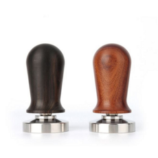 커피 템퍼 우드 실버 에스프레소 스프링 템퍼 바리스타 58mm 홈카페 압축기 누름기 블랙 바닥 블루, 우드템퍼 브라운_51mm, 1개