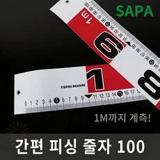싸파 휴대용 간편 피싱줄자 100 낚시줄자/계측용줄자/낚시용줄자/낚시용품/낚시소품, 1개, 1개입
