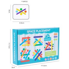 木製思維彩虹棒拼圖玩具，兒童早教顏色認知抓握配對積木，益智學習拼圖教具, 1個, 彩盒