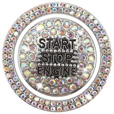 오늘플러스 스타트버튼 원터치 링 반짝반짝 크리스탈 자동차 버튼 장식 보호 덮개부착, 오로라, 1개