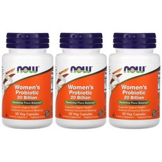 [2+1] NOW Foods 나우푸드 여성용 프로바이오틱 200억 CFU 50정 우먼 유산균 프로바이오틱스 비피도박테리움 락토바실러스 아시도필러스 3개, 1개