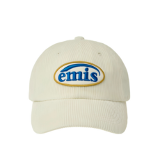 emis LOGO裝飾棉質棒球帽 男女通用 情侶款 米色