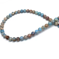 4/6/8/10MM 천연 바이올렛 임페리얼 재스퍼 라운드 비즈 바다 퇴적물 청록색 보석 만들기 Diy 팔찌 귀걸이, 03 8mm-about 48pcs, 06 blue 3