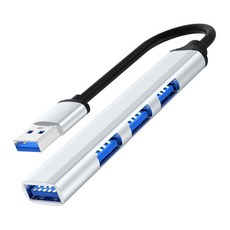4埠USB3.0 Hub鋁合金集線器 usb擴充 usb延伸 usb 擴充 usbHub, 灰色, 1個