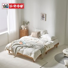 규수방 팔마 원목 저상형 침대 프레임 브라운 소나무, 프레임+헤드포함