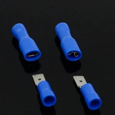 50개/25쌍 4.8mm 암수 전기 및 배선 커넥터 절연 크림프 터미널 스페이드 블루, 01 25pairs
