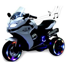 [8585童車]台中實體店.發光輪.雙驅動大馬力.兒童電動機車 超大輪.超炫燈光兒童電動車.(另有超快速版 時速約6公里, 1個, 自行組裝+送9顆4號電池, 白