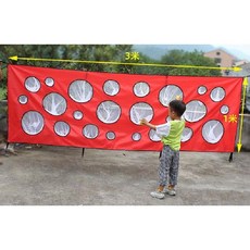 점수판 던지기 어린이 야외놀이 공던지기 게임 키즈 스포츠 체육대회 캠핑 가족놀이, 빨간색(3x1m)+볼30개