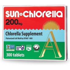 선 클로렐라 200mg 그린 알지 슈퍼푸드 분쇄 세포벽 클로로필 Cg F 활성 B12 철 단백질 비유전자변형, 1개, 300정