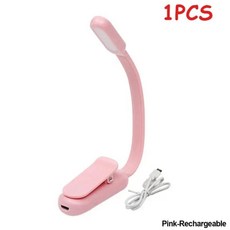 미니 책상 램프 단계 밝기 모드 클립 온 독서 공부 여행 침실 북라이트, 5. Pink Battery 1PCS