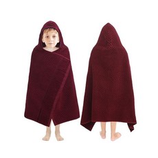 ORIGINAL KIDS 후드 목욕 타월 - 2팩 100% 면 목욕 랩 - 500 GSM 후드가 달린 대형 오버사이즈 아동용 타월 - 유아 샤워 수영장 해변 - 매우 부드럽고, 1개, 버건디