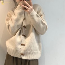 【Teddy】針織開衫早秋上衣 慵懶風女裝長袖復古毛衣外套 2025新款韓版, 杏色,S （建議80-90斤）