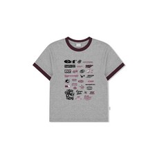 [이스케이프프롬] 로고 어셈블리 프린트 링거 반팔티 퍼플