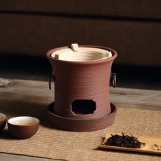 Shark家具 複古紅泥碳爐 戶外煮茶爐 便攜式潮汕圍爐煮茶炭燒露營爐, 1個, 純手工A01原礦碳爐,純手工原礦紅泥