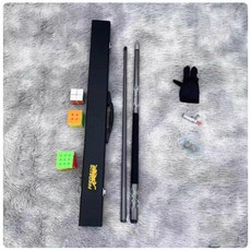 碳素臺球桿黑科技碳纖維桌球桿，斯諾克小大頭中式黑八9球桿入門撞球桿，專業檯球桿, 碳素銀灰單杆+杆盒（備註小頭中頭或大頭, 1個