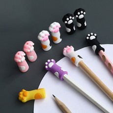 귀여운 고양이 발바닥 연필캡643, 12개, 5가지 칼라
