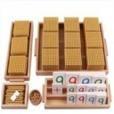 조기교육 몬테소리수학놀이 수학교구 원목 계산 막대, 4 9004쟁반 (진주광 골드 7cm)+수업+영상