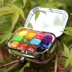 휴대용 수채화 여행용 보조 수첩 미술판 선물 미니파레트, 1개, 비공예품 미세한 결함 존재