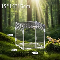 투명 아크릴 파충류 테라리움 나노 사이즈 번식 상자 거북이 사육장 통풍구가 있는 탈출 방지 수목, 07 D