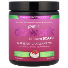 퍼크 에너지 두 워크 올 내추럴 BCAA 아미노산 BACC 라즈베리 바닐라 크림 360g Perk Energy Do Work All Natural BACCs Raspberry, 퍼크 에너지 두 워크 올 내추럴 BCAA 아미노산 BA