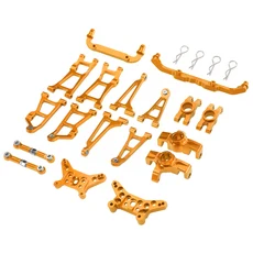 MJX HYPER GO 1/14 14211 숏카드 RC 자동차 액세서리용 메탈 스윙 암 스티어링 컵 서스펜션 프레임 쉘 컬럼, 02 Gold