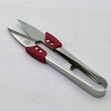 1pc 양손잡이 스테인레스 스틸 실 스냅 스프링 장전된 u 자형 십자수 가위 바느질 및 공예용 빨간색 핸들 배터리가 필요 없습니다, 1