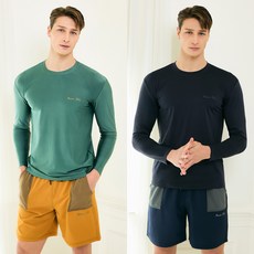 베이직엘르 오버핏 티셔츠 래쉬가드 빅포켓 비치반바지 세트 BEM-Y907