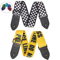 케이투엠 통기타 어깨끈 일렉 베이스 기타 멜빵끈 스트랩 2개 + 피크 5p 세트, 1개