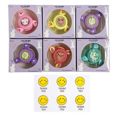 루아르모 어린이 LED 썸머 팔찌 밴드 스피너형 6p + 스티커 6p 세트, 혼합색상, 1세트