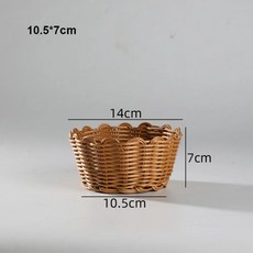 등나무 바구니 스타일 빵 과일 채소 수공예, 1개, 기본