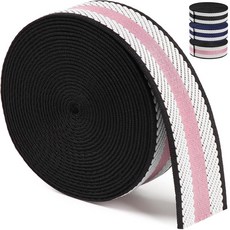면 웨빙 가방용 3.8cm(1.5인치) 스트랩 카키 네이비 블루 스트라이프 6야드 자카드 웨빙 3.8cm(1.5인치) 튼튼한 3.8cm(1 1/2인치) 웨빙 백팩 수하물 숄, 핑크-6야드