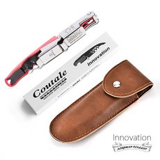 coutale Prestige 法國胡桃木海馬開瓶器 交換禮物 紅酒開瓶器 不鏽鋼海馬刀 酒具, 1個, 4.法國Innovation紅+皮套, 木頭色/不鏽鋼銀色